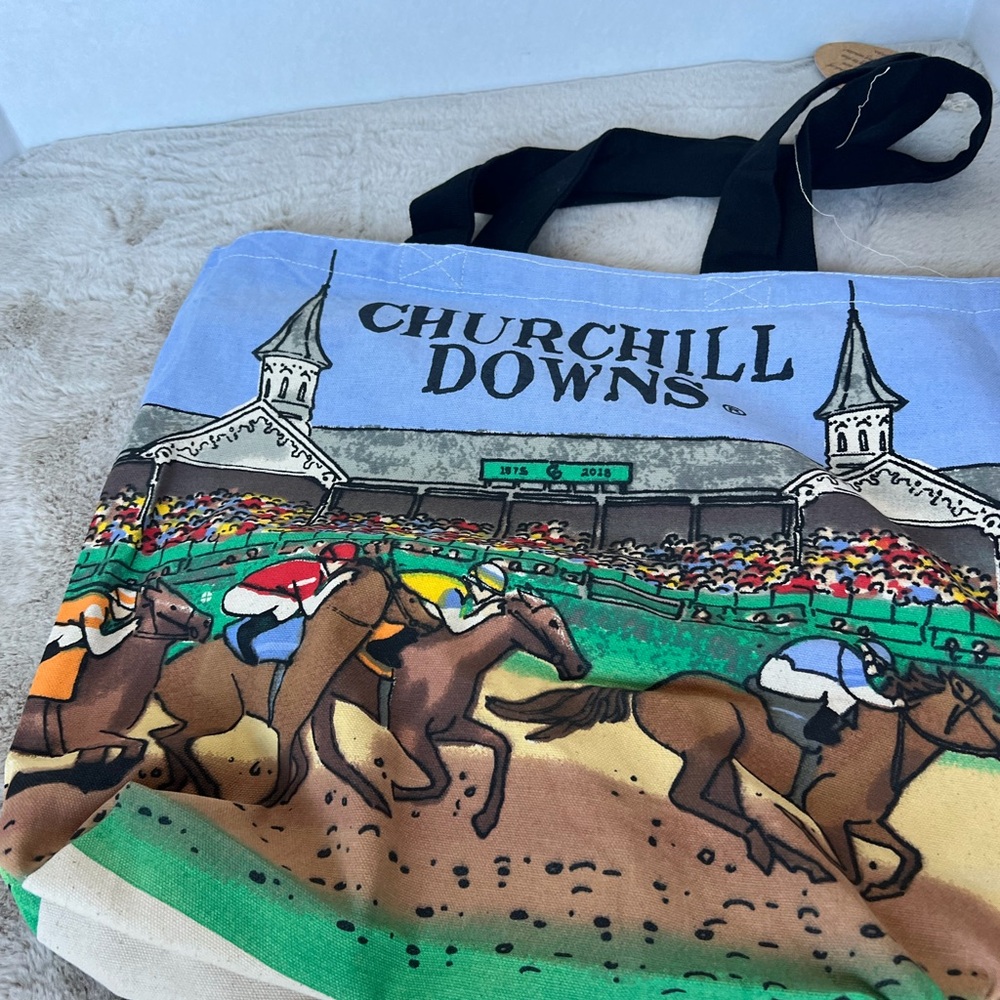 Horse Racing Tote Bag - Colorful Design